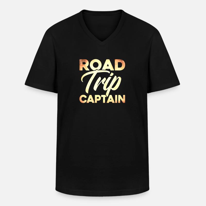 Road Trip Captain - Männer-T-Shirt mit V-Ausschnitt - Schwarz