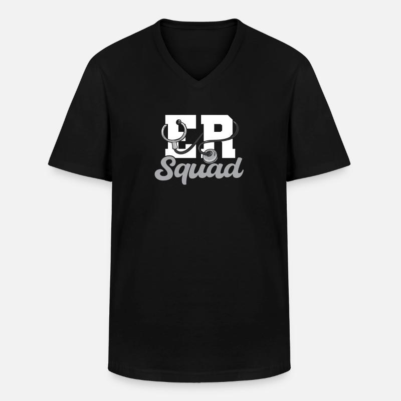 Her Squad Emergency Squad - Männer-T-Shirt mit V-Ausschnitt - Schwarz