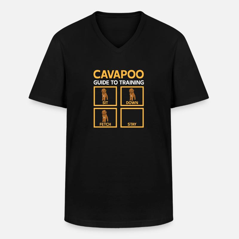 Cavapoo Cavoodle Capoodle Hund - Männer-T-Shirt mit V-Ausschnitt - Schwarz