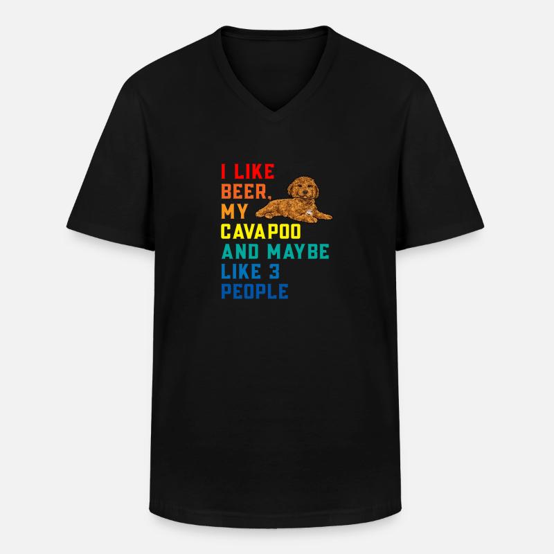 Cavapoo Cavoodle Capoodle Hund - Männer-T-Shirt mit V-Ausschnitt - Schwarz