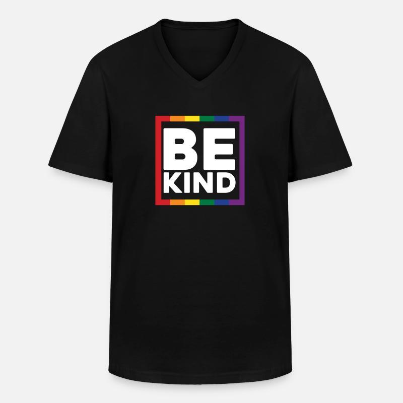 Be Kind - Männer-T-Shirt mit V-Ausschnitt - Schwarz