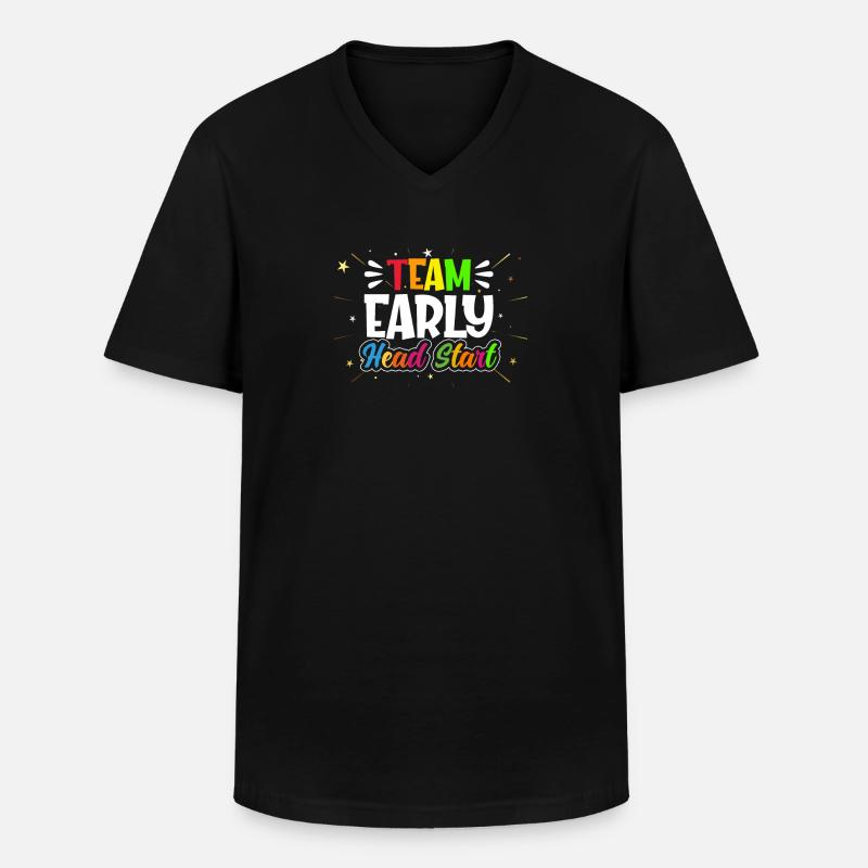 Team Early Head Start - Männer-T-Shirt mit V-Ausschnitt - Schwarz