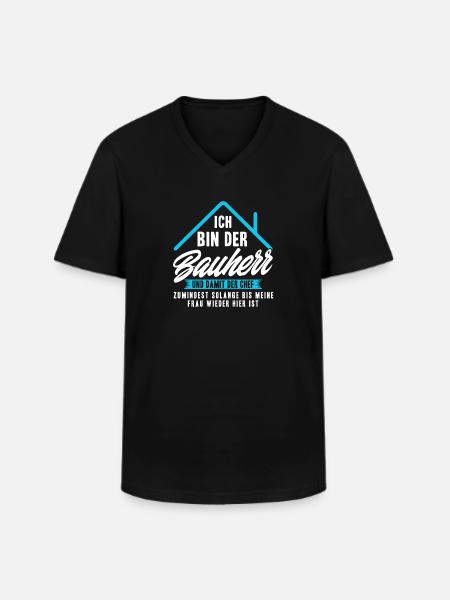 Ich Bin Nur der Bauherr - Männer-T-Shirt mit V-Ausschnitt - Schwarz