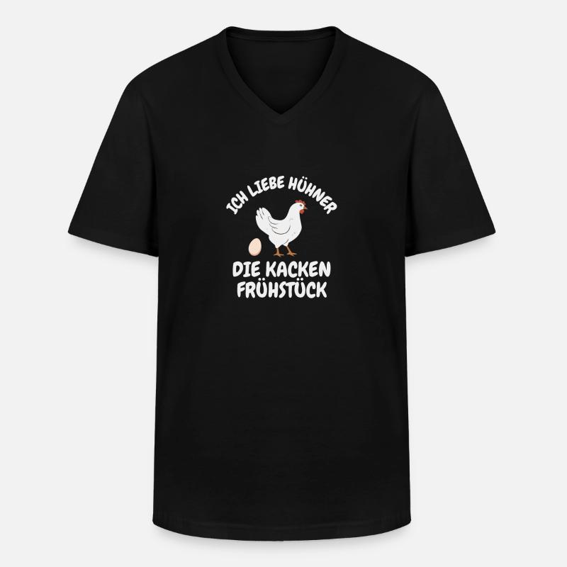 Ich liebe Hühner - Männer-T-Shirt mit V-Ausschnitt - Schwarz