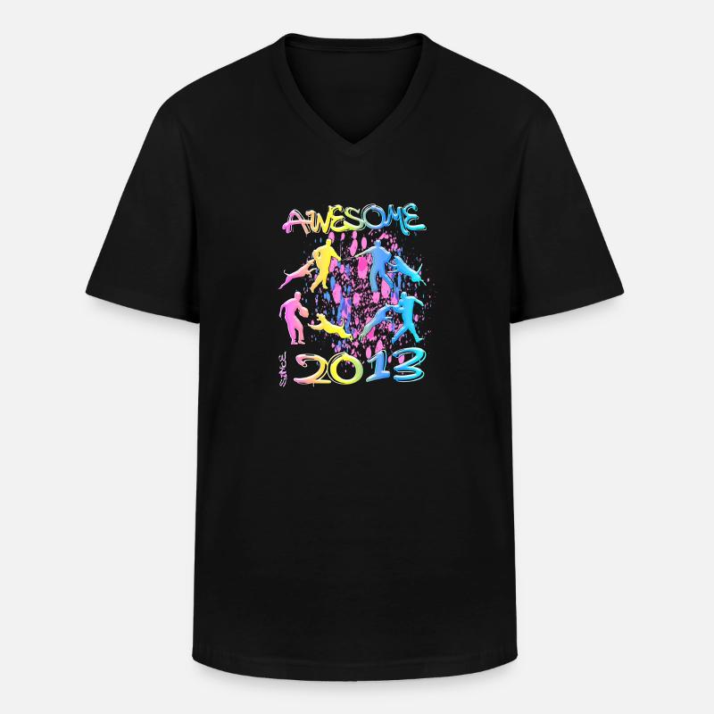Awesome since 2013. Agility, Hundetraining - Männer-T-Shirt mit V-Ausschnitt - Schwarz