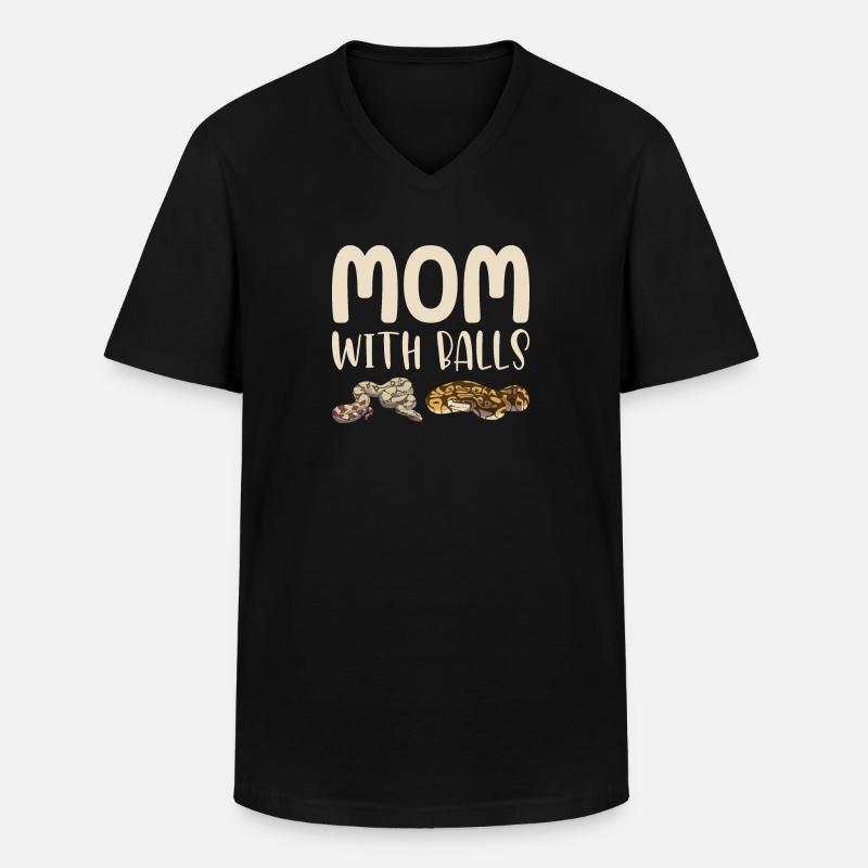 Funny Ball Python Snake - Men's V-Neck T-Shirt - black