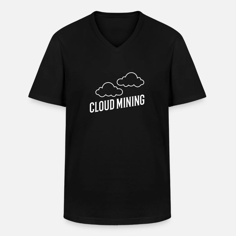 Cloud Mining - Männer-T-Shirt mit V-Ausschnitt - Schwarz