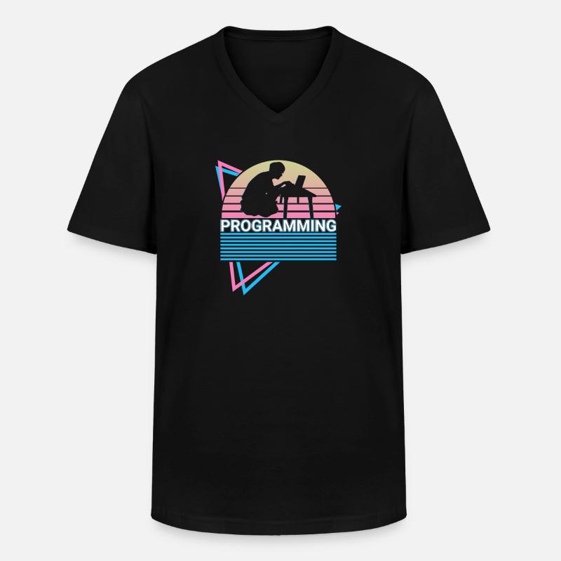 Programmeur de programmation Retro - T-shirt col V Homme - noir