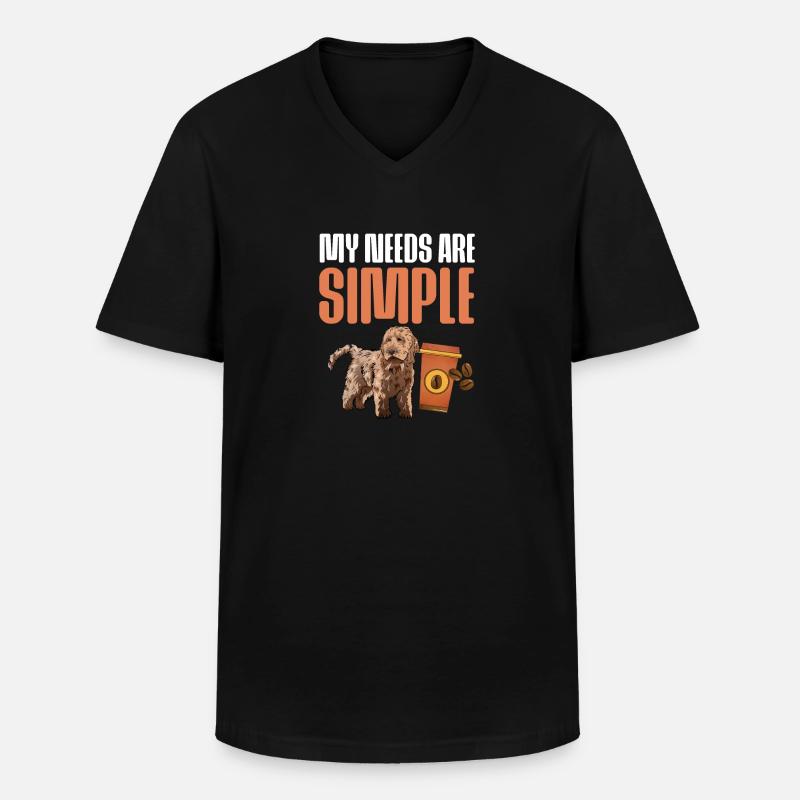 Cockapoo Hund - Männer-T-Shirt mit V-Ausschnitt - Schwarz
