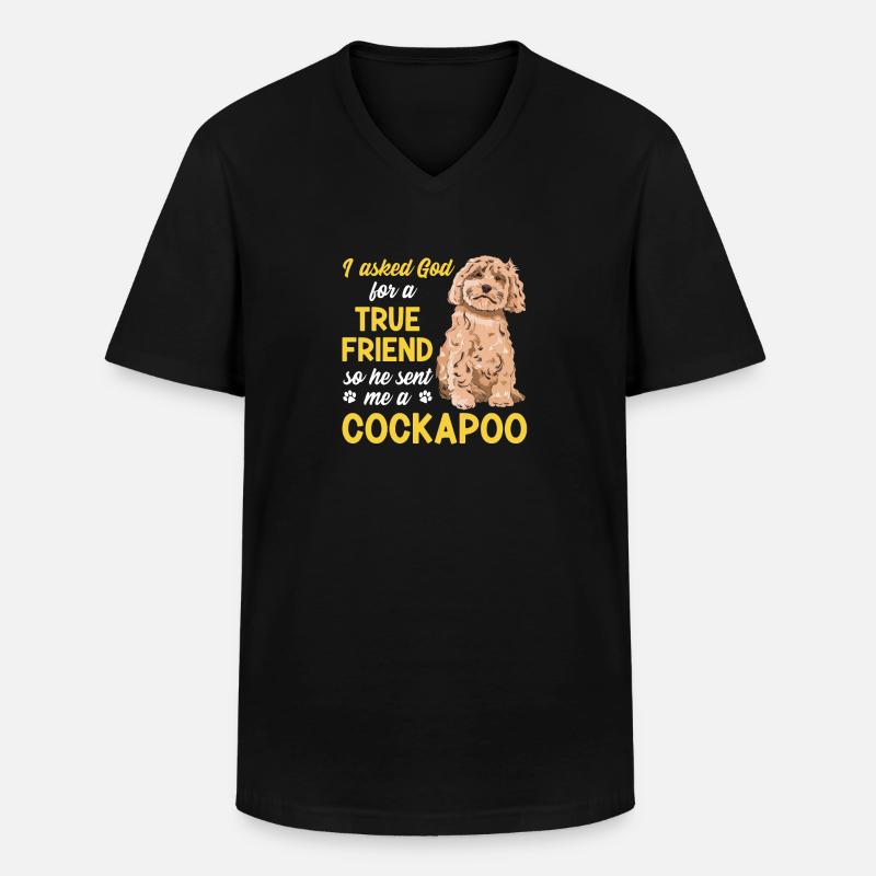 Cockapoo Hund - Männer-T-Shirt mit V-Ausschnitt - Schwarz