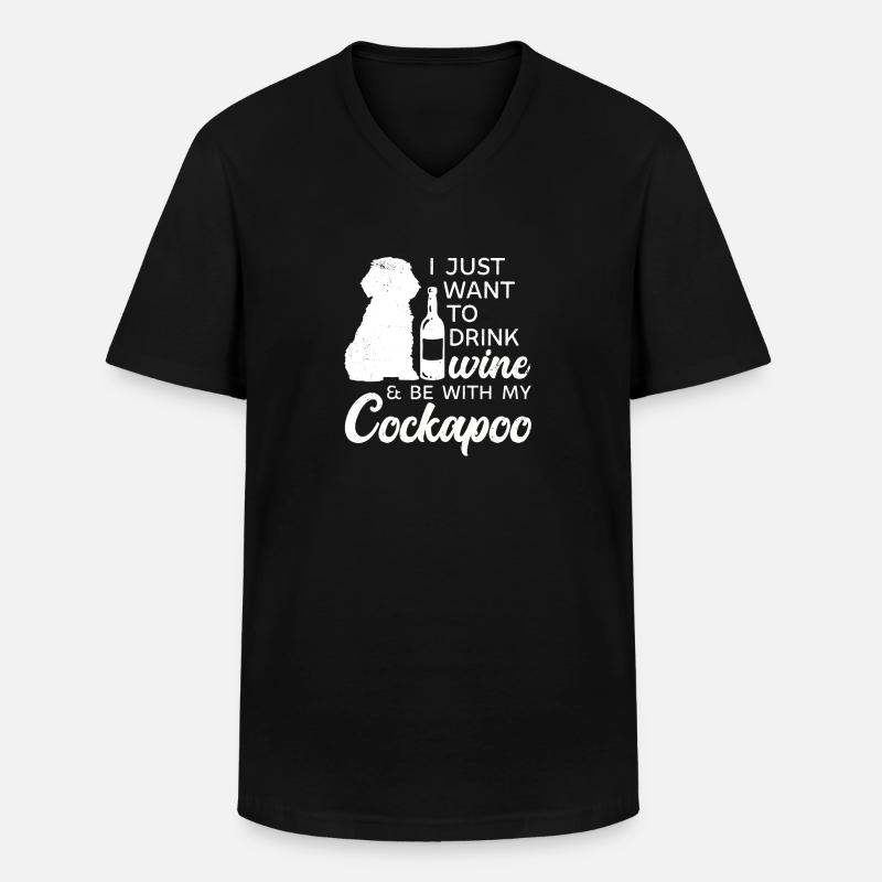 Cockapoo Hund - Männer-T-Shirt mit V-Ausschnitt - Schwarz