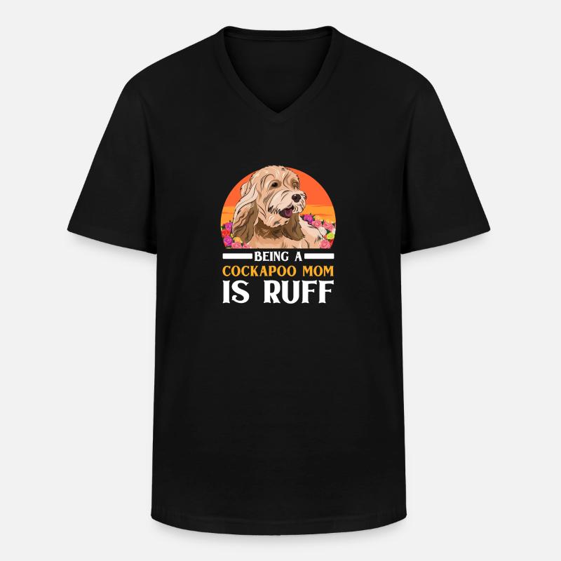 Cockapoo Hund - Männer-T-Shirt mit V-Ausschnitt - Schwarz
