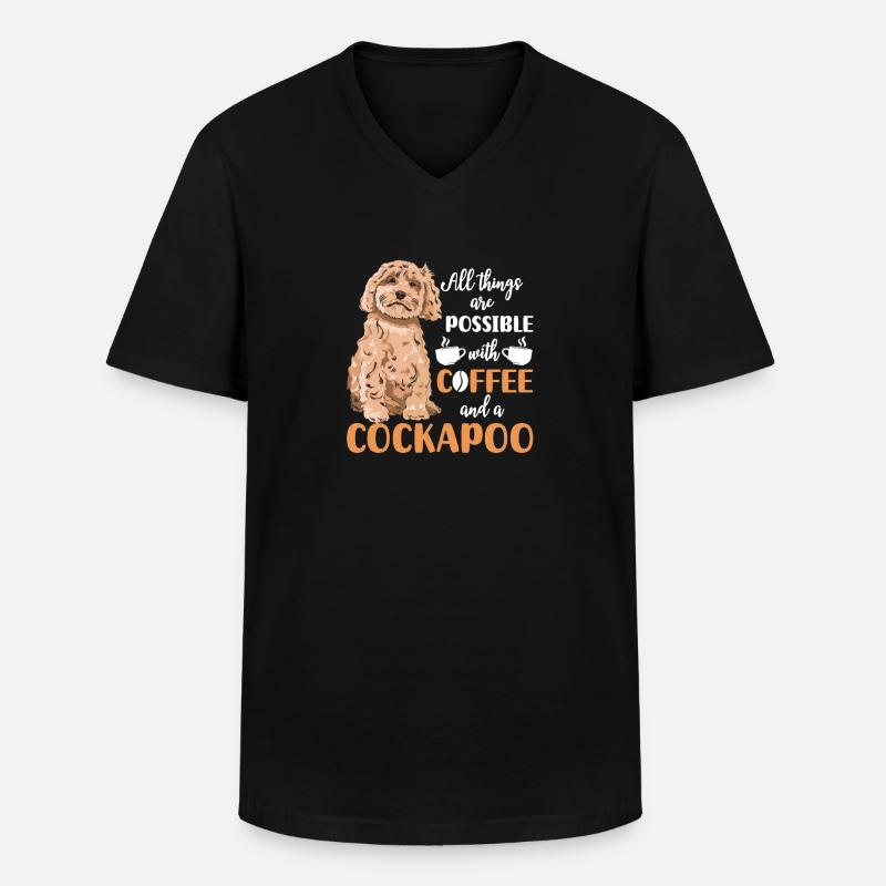 Cockapoo Hund - Männer-T-Shirt mit V-Ausschnitt - Schwarz