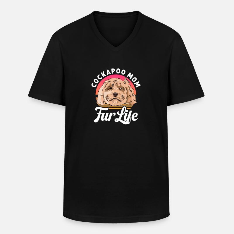 Cockapoo Hund - Männer-T-Shirt mit V-Ausschnitt - Schwarz