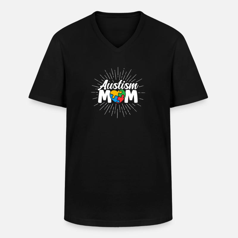 Autismus Mutter - Männer-T-Shirt mit V-Ausschnitt - Schwarz