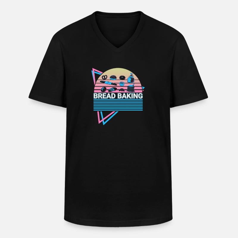 Bread Baking Baker Retro - Men's V-Neck T-Shirt - black
