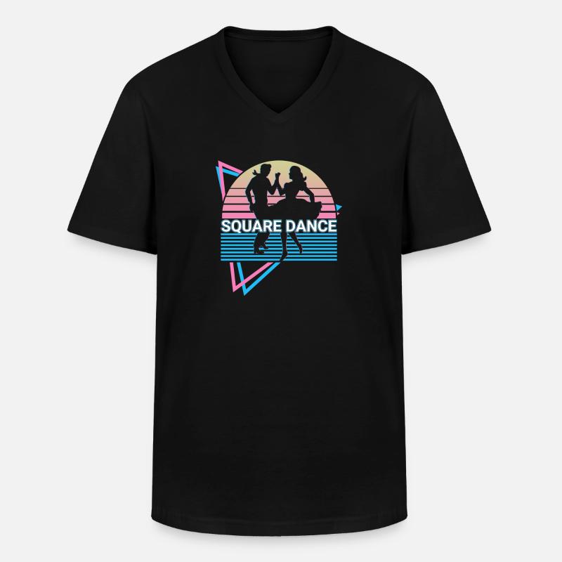 Square Dance Square Dancing Retro - Männer-T-Shirt mit V-Ausschnitt - Schwarz