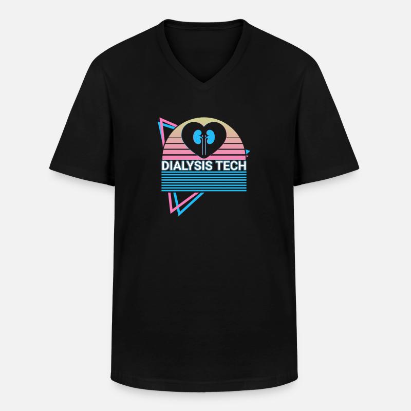 Dialyse-Techniker Dialyse-Techniker Retro - Männer-T-Shirt mit V-Ausschnitt - Schwarz