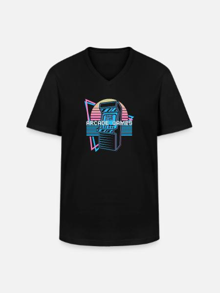 Arcade Games Retro - Men's V-Neck T-Shirt - black