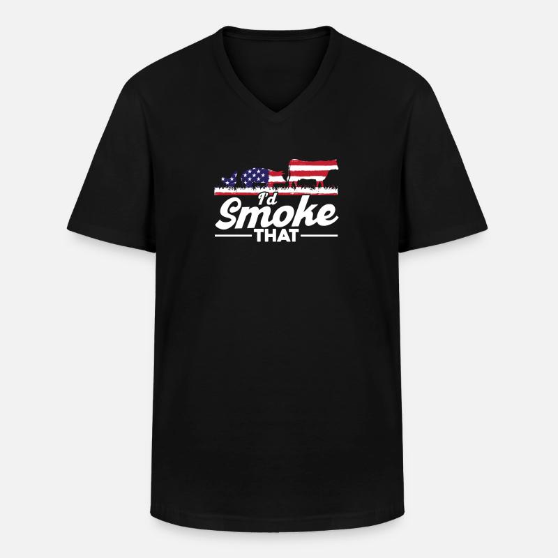 Id Smoke That - Männer-T-Shirt mit V-Ausschnitt - Schwarz