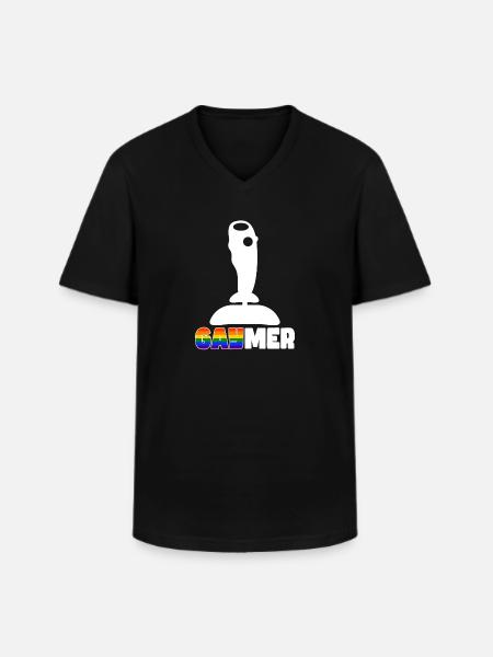 For gamers and gaymers - Men's V-Neck T-Shirt - black