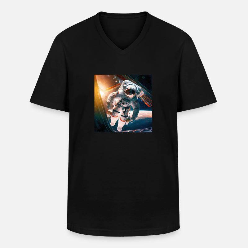 Astronaut Cosmonaut Sci-Fi character - Männer-T-Shirt mit V-Ausschnitt - Schwarz