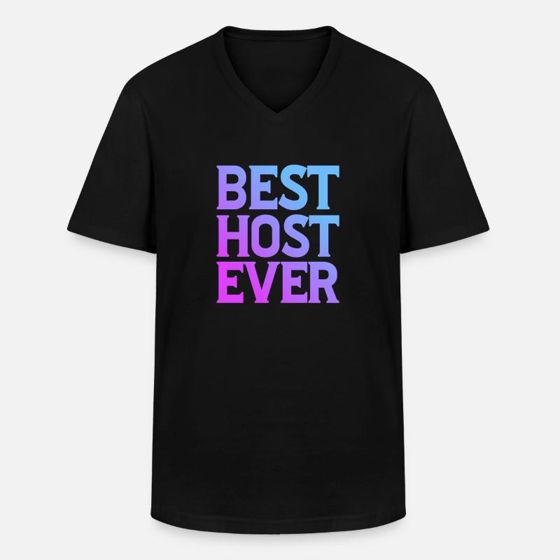 Best Host Ever 8 - Männer-T-Shirt mit V-Ausschnitt - Schwarz