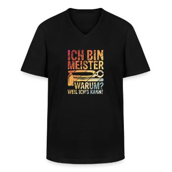 Ich Bin Meister, Warum Weil Ich's Kann Meistertite - Männer-T-Shirt mit V-Ausschnitt - Schwarz - Vorne - AI Model Male 178 dark (178cm)