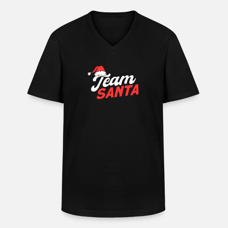 Team Santa - Männer-T-Shirt mit V-Ausschnitt - Schwarz