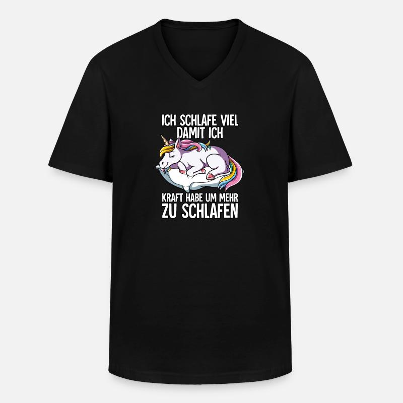 Ich Schlafe Einhorn - Männer-T-Shirt mit V-Ausschnitt - Schwarz
