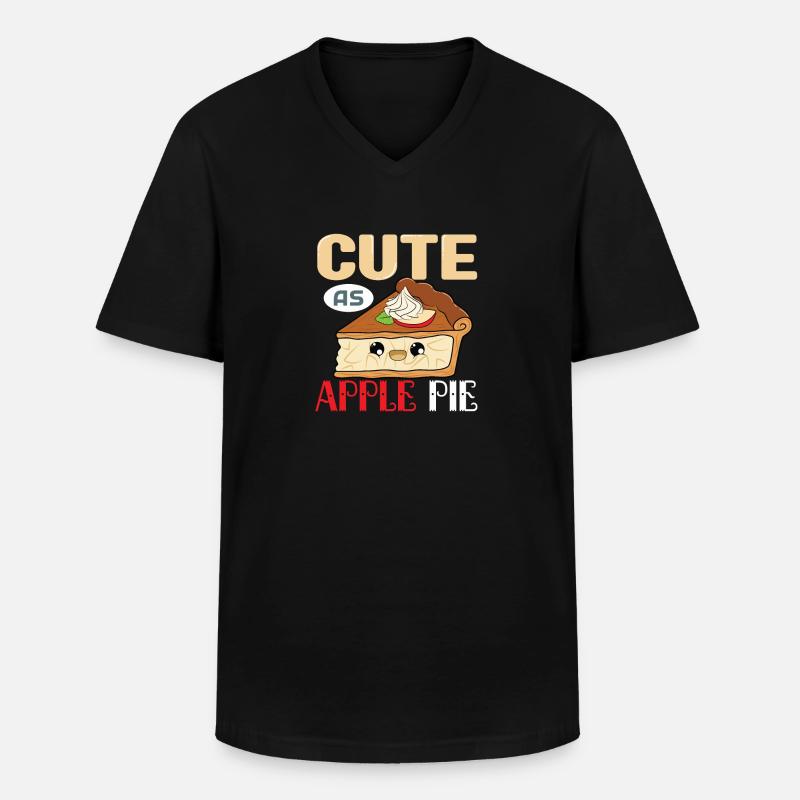 Apfelkuchen - Männer-T-Shirt mit V-Ausschnitt - Schwarz