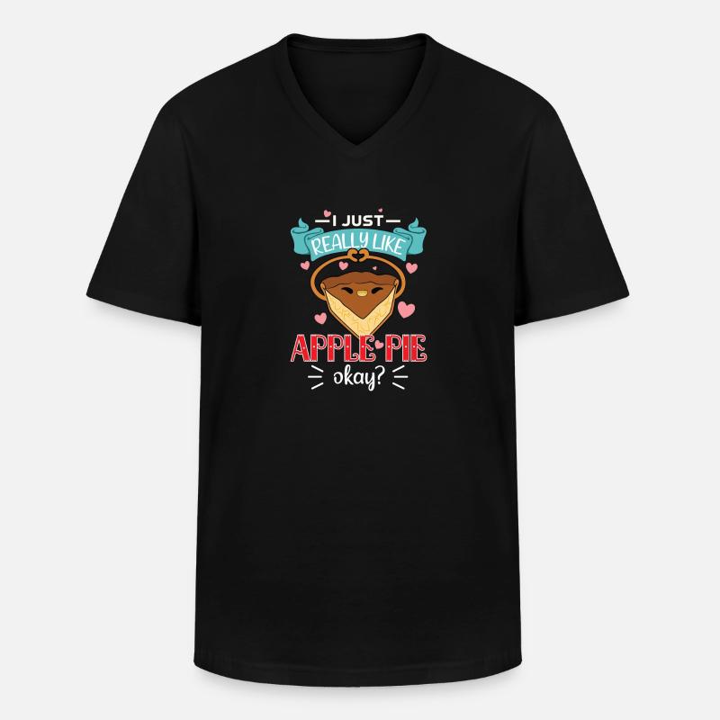 Apfelkuchen - Männer-T-Shirt mit V-Ausschnitt - Schwarz