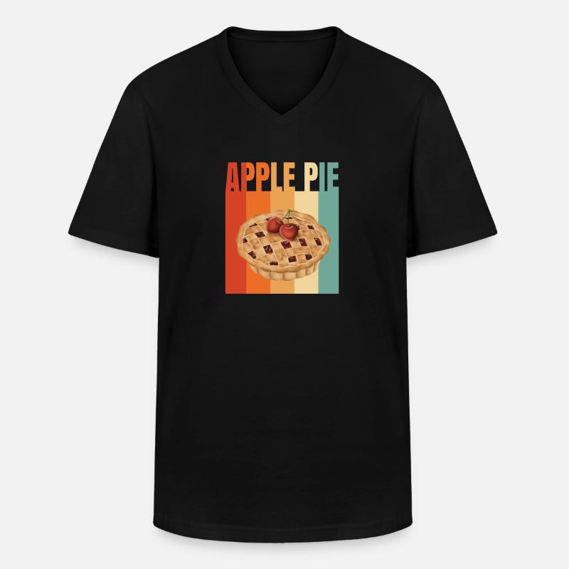 Apfelkuchen - Männer-T-Shirt mit V-Ausschnitt - Schwarz