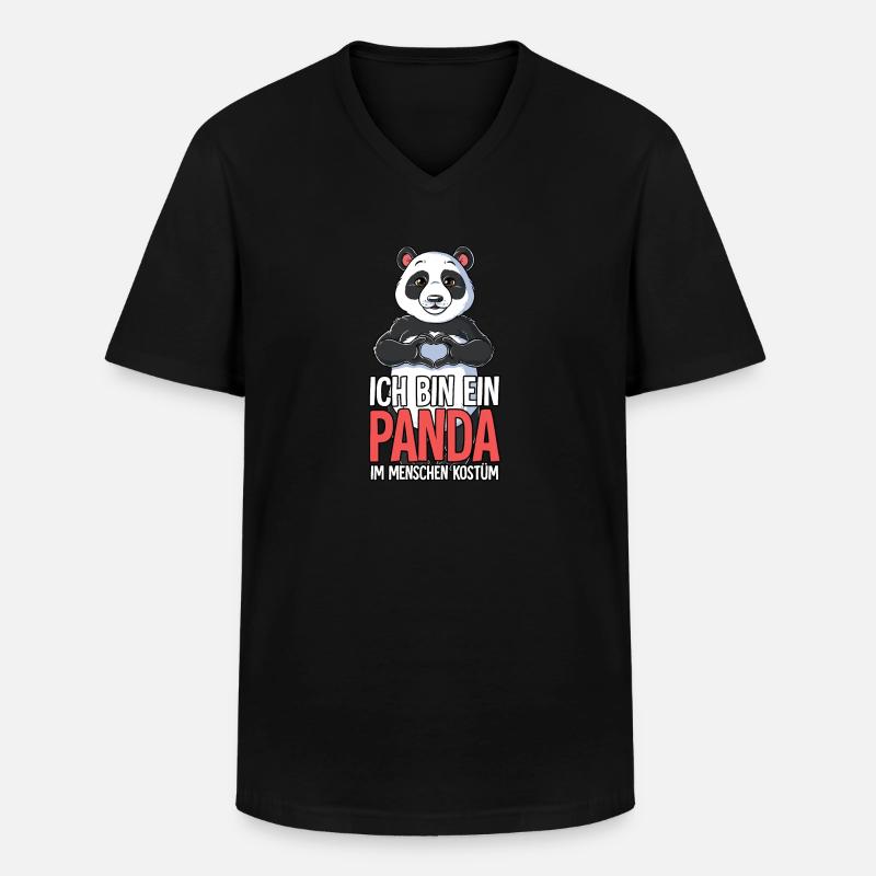 Ich Bin Ein Panda - Männer-T-Shirt mit V-Ausschnitt - Schwarz