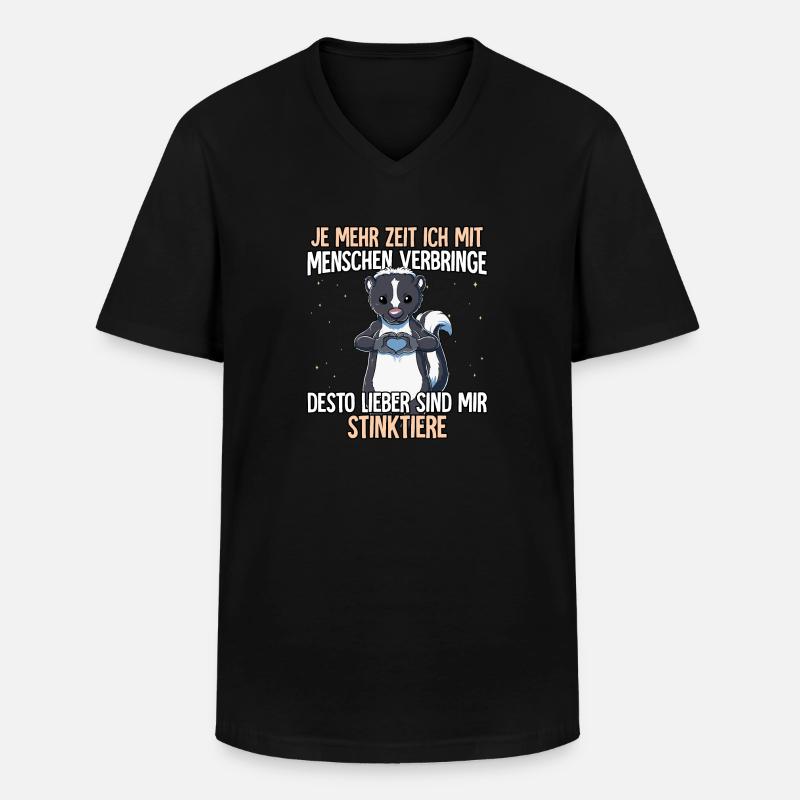 Stinktier - Männer-T-Shirt mit V-Ausschnitt - Schwarz