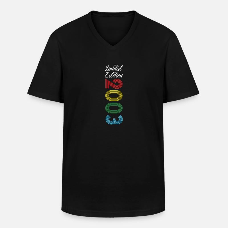 Limited Edition 2003 - Männer-T-Shirt mit V-Ausschnitt - Schwarz