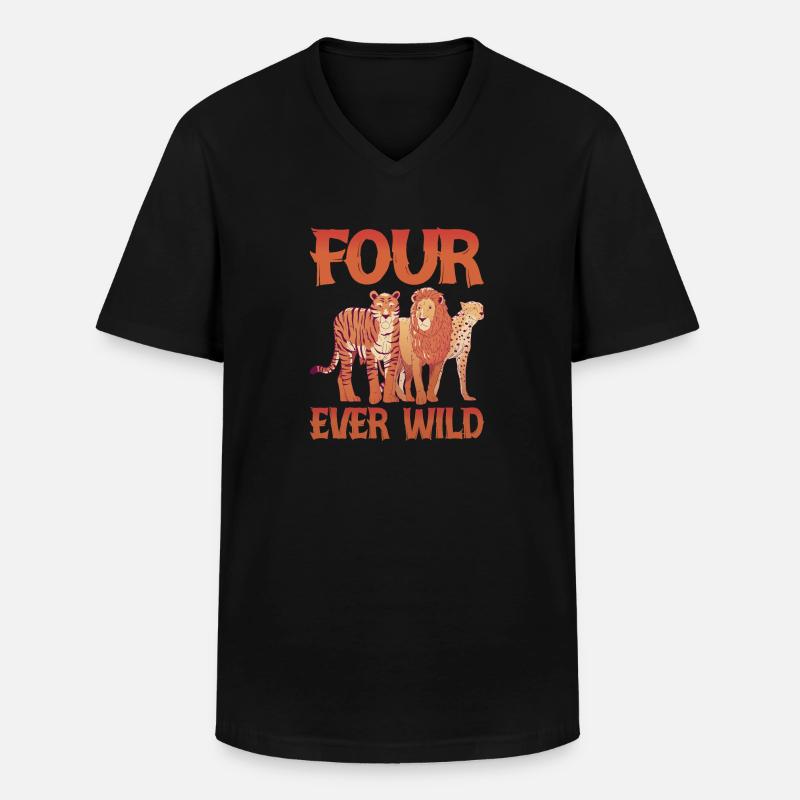 Four Ever Wild 44 - Männer-T-Shirt mit V-Ausschnitt - Schwarz