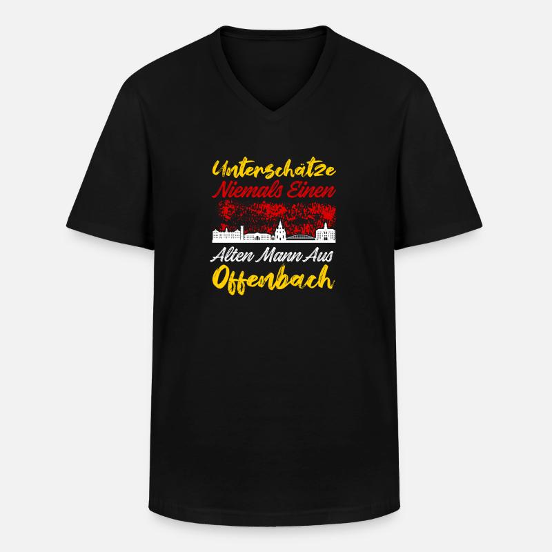 Offenbach - Männer-T-Shirt mit V-Ausschnitt - Schwarz
