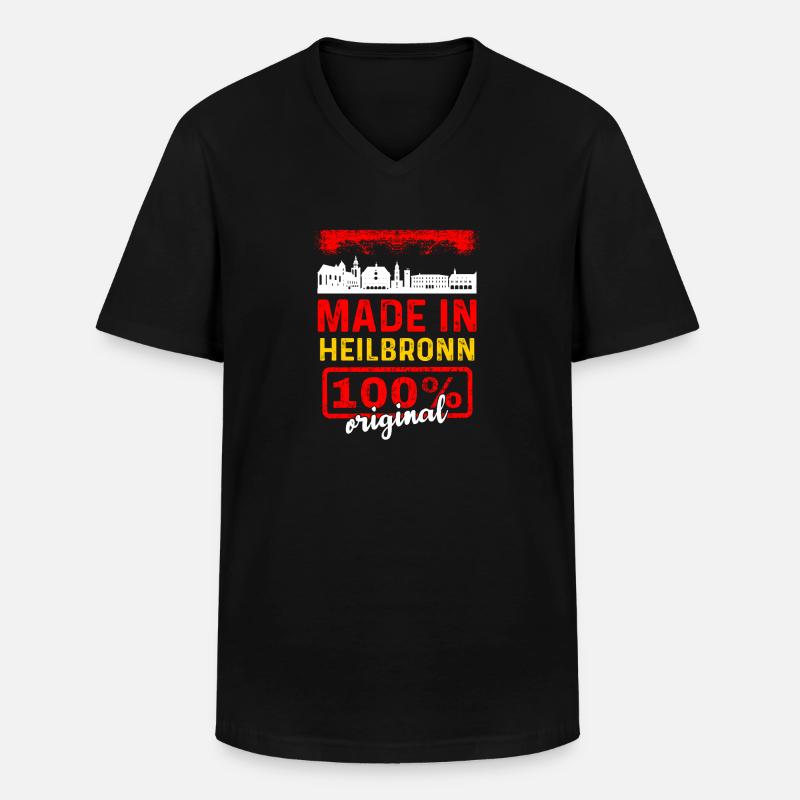 Heilbronn - Männer-T-Shirt mit V-Ausschnitt - Schwarz