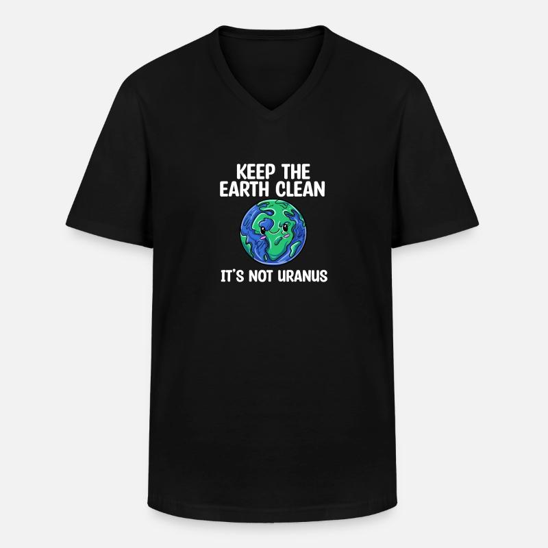 Uranus - Männer-T-Shirt mit V-Ausschnitt - Schwarz