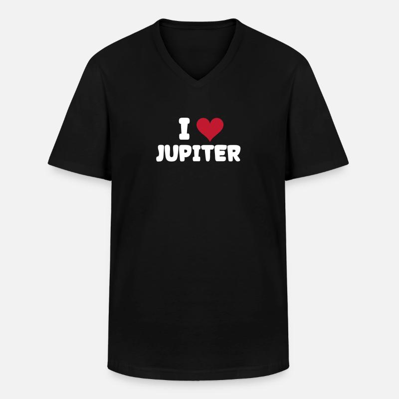 Jupiter - Männer-T-Shirt mit V-Ausschnitt - Schwarz
