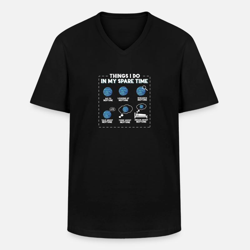 Neptun - Männer-T-Shirt mit V-Ausschnitt - Schwarz
