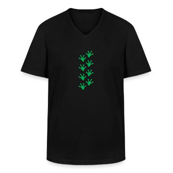 Forsch Fußspuren Shirt Geschenk - Männer-T-Shirt mit V-Ausschnitt - Schwarz - Vorne - AI Model Male 178 dark (178cm)