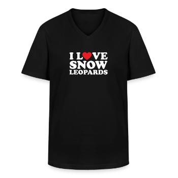 Schneeleopard - Männer-T-Shirt mit V-Ausschnitt - Schwarz - Vorne - AI Model Male 178 dark (178cm)