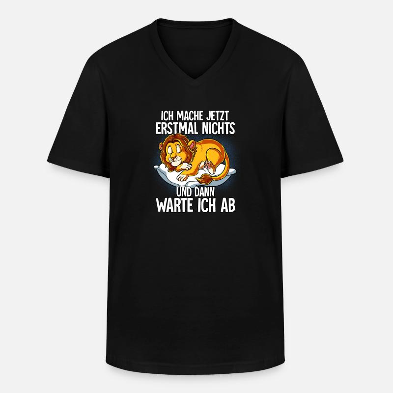 Langschläfer Löwe Müde Schlaf - Männer-T-Shirt mit V-Ausschnitt - Schwarz