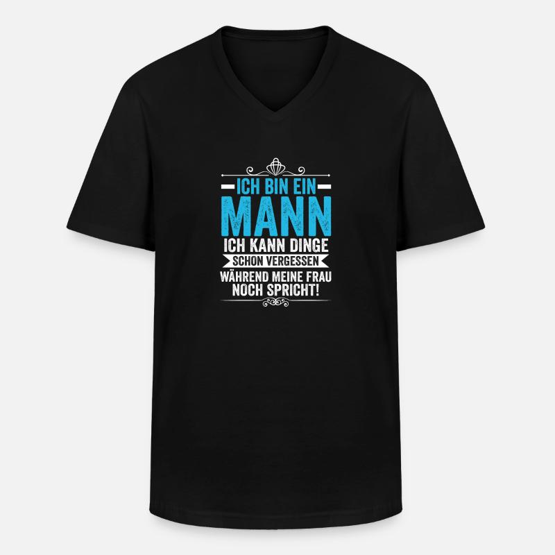 Ich Bin Ein Mann - Männer-T-Shirt mit V-Ausschnitt - Schwarz