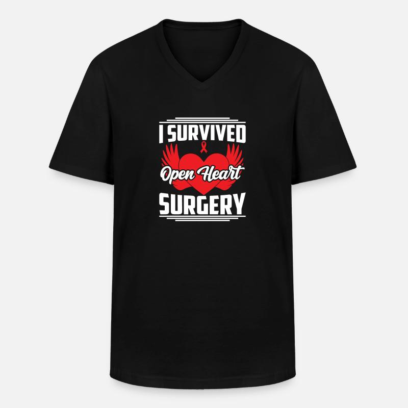 Herzerkrankungen - Männer-T-Shirt mit V-Ausschnitt - Schwarz