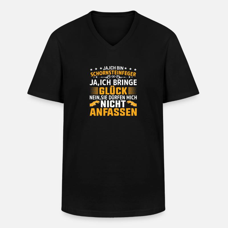 Glück Schornsteinfeger Geschenkidee - Männer-T-Shirt mit V-Ausschnitt - Schwarz