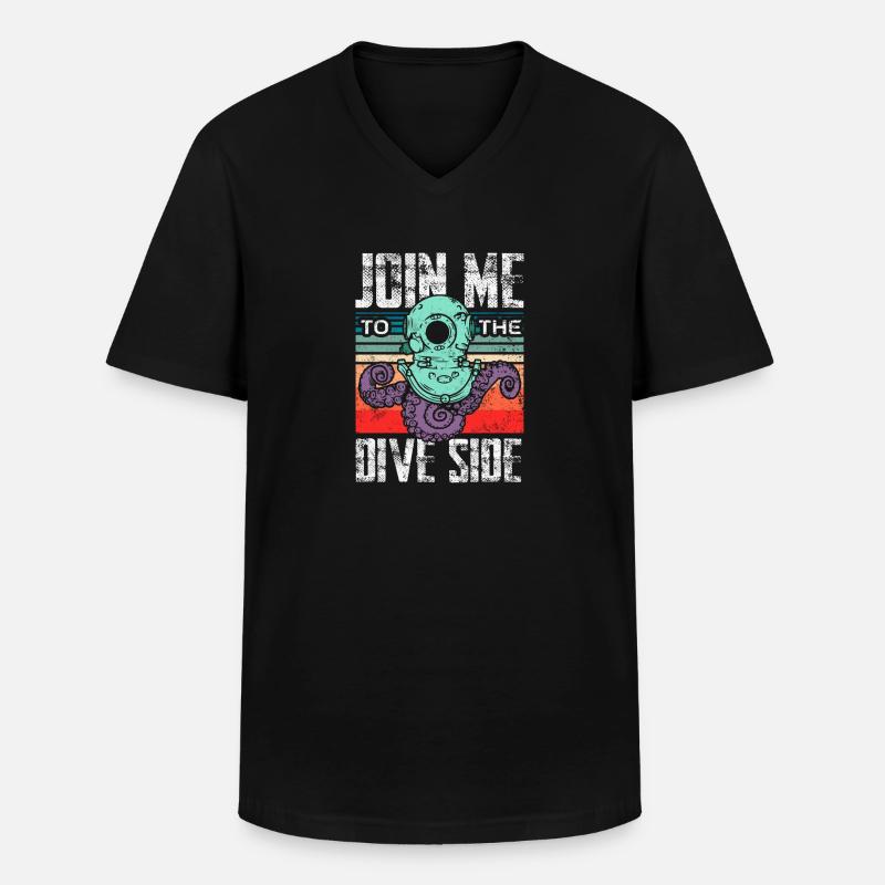 Join the dive side - Männer-T-Shirt mit V-Ausschnitt - Schwarz
