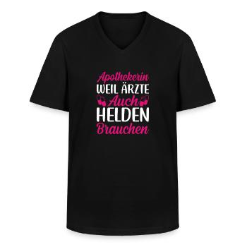 Apothekerin weil Ärzte auch Helden brauchen - Männer-T-Shirt mit V-Ausschnitt - Schwarz - Vorne - AI Model Male 178 dark (178cm)
